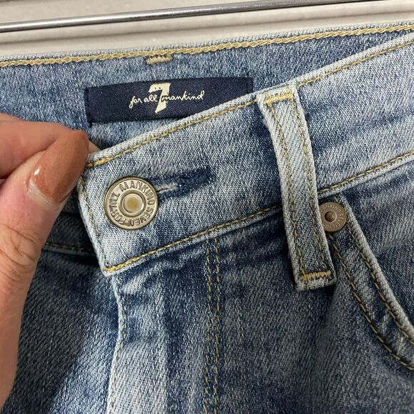 7 For All Mankind split ankle open bottom jean size 27 - Picture 4 of 7